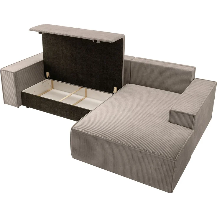Selsey 'Farese ' Ecksofa mit Cordbezug, Schlaffunktion und Stauraum, Beige, rechts – Bild 6