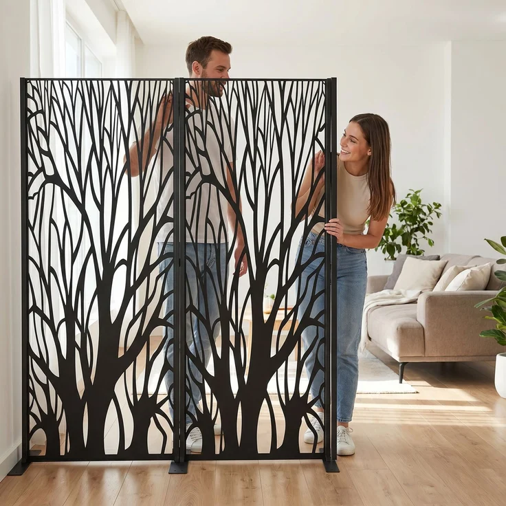 Dekorative Metallpaneel Metallsichtschutzwand - Auenland – Bild 7