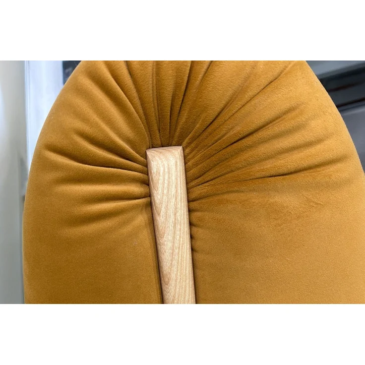 KAWOLA Sessel LAYLA Sitzelement Velvet gelb 74 x 99 x 92 cm – Bild 7