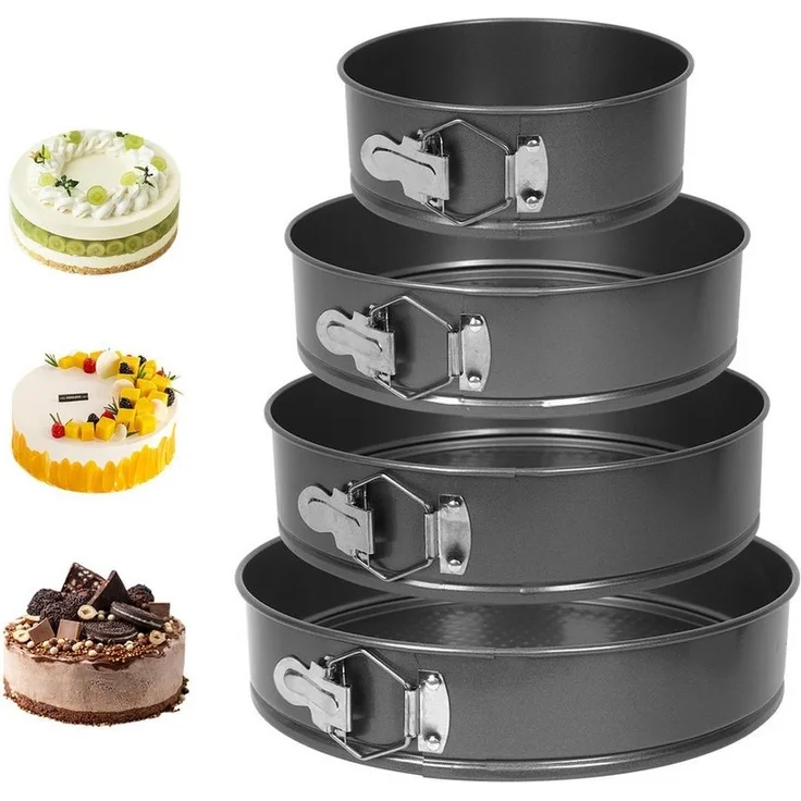 OSTWOLKE Springform 4-teiliges Springform Set Ø18/24/26/28cm runde Backformen Kuchenform