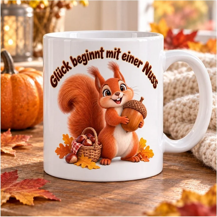 WS-Trend Tasse Herbst Eichhörnchen mit Spruch, Keramik 330 ml, Keramik – Bild 3