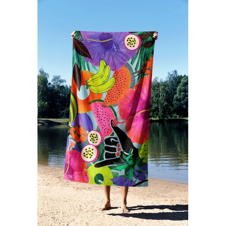 Mijolnir 'Tropical Vibes 90' Strandtuch, Mehrfarbig, 90 x 150 cm – Bild 2