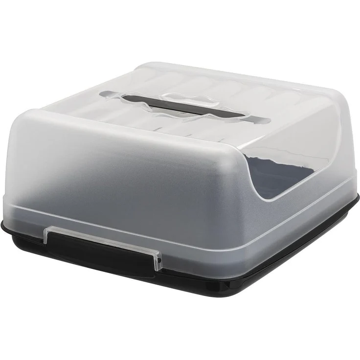 Engelland Kuchentransportbox Kuchenbox mit transparentem Deckel, Kunststoff, (Vorteils-Set, 1-tlg, sicheres Transportieren), mit Tragegriff und Klickverschluss, BPA-frei, rechteckig, Kunststoff – Bild 1