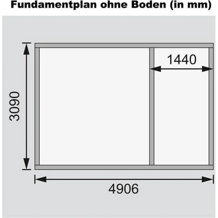 Mittelwandhaus Lagor 2 - 507x327 cm, 38 mm Blockbohlen natur, Karibu – Bild 3