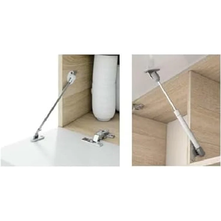 Dmora - Wohnzimmermöbel Miami, Wohnmöbel mit umkehrbarem TV-Ständer, Wohnzimmerkomposition mit Schrankwand und Regal, 220 x 40 x 44 cm, Eiche mit Asteffekt und Weiß – Bild 6