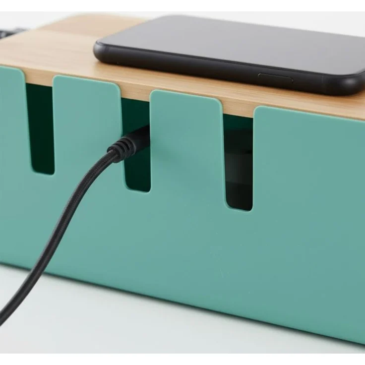 Relaxdays Kabelbox mit Holzdeckel – Bild 6