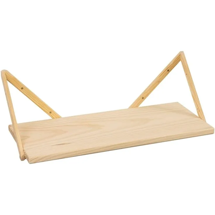ASTIGARRAGA KIT LINE Wandregal und 2 Halterungen Dreieck, 21 x 62 x 26 cm, massives Kiefernholz