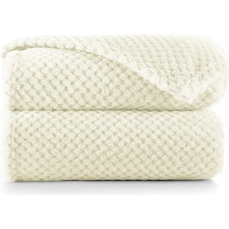 DecoKing Kuscheldecke 70x150 cm Creme Decke Microfaser Wohndecke Tagesdecke Fleece weich sanft kuschelig skandinavischer Stil Ecru Henry – Bild 2