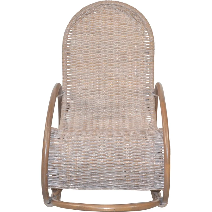 Schaukelstuhl Kubu-Rattan handgeflochten naturgrau Relaxsessel Rattan montiert – Bild 4