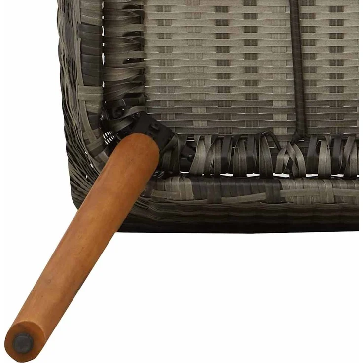 Gartenstuhl EGOS 2er Set Poly-Rattan 62,5x55x82 cm mit Polster Grau | Gartenstuhl Rattan Outdoorstühle Balkonstühle – Bild 9
