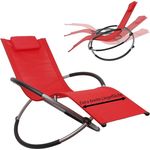 Liegestuhl XXL, 200kg belastbar, Faltbar, Stahl/Textil Rot, 160 x 80 x 90 cm