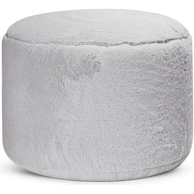 mokebo Pouf Der Flauschige (aus Kunstfell), kuscheliger Sitzhocker, Fußhocker oder Hocker in Felloptik in Grau – Bild 4