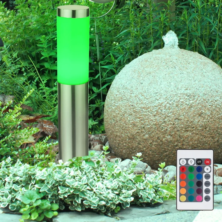 4er Set RGB LED Stehleuchten, Edelstahl, Höhe 45 cm, BOSTON – Bild 10