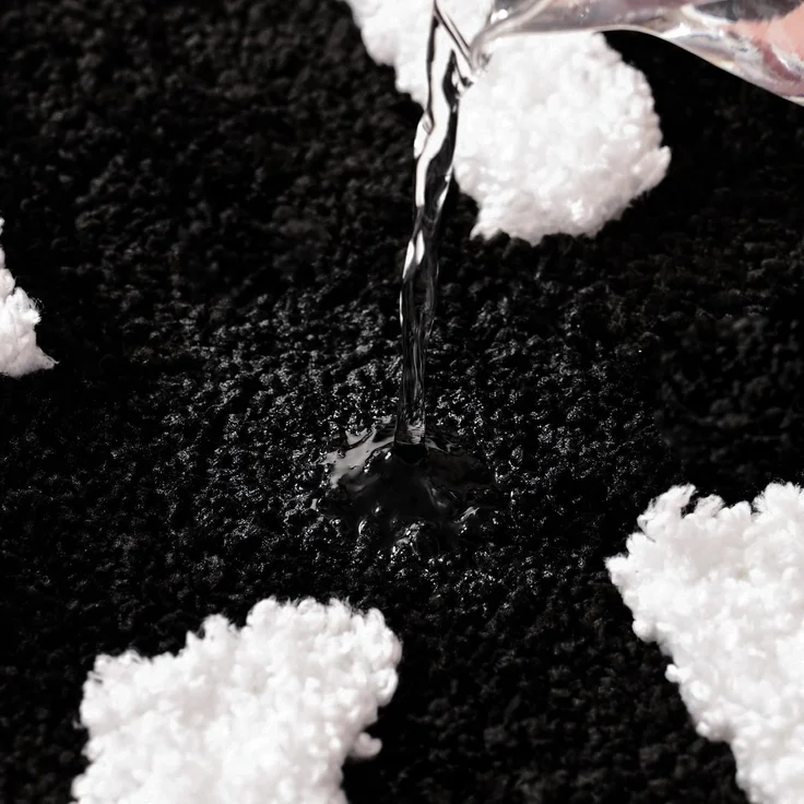 ABC Schwarz-weißer Badezimmerteppich, niedliche Badematte, rutschfest, waschbare Badematte, weicher Mikrofaser-Duschteppich, saugfähiger Badezimmerteppich, 50 x 80 cm – Bild 5