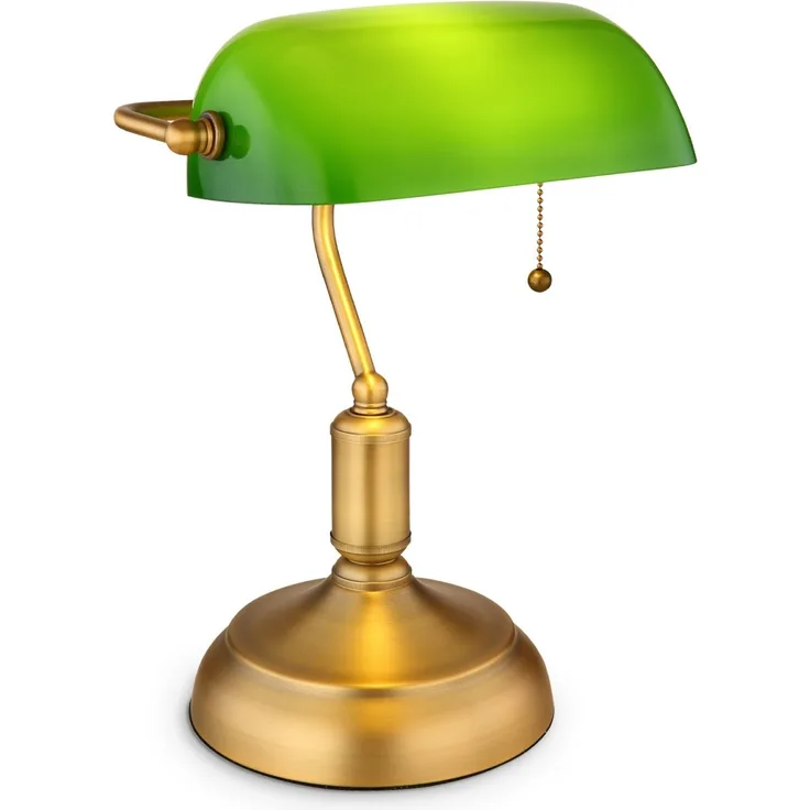 Schreibtischlampe Retro Bankerlampe Grün Tischlampe Wohnzimmer LED Tischleuchte
