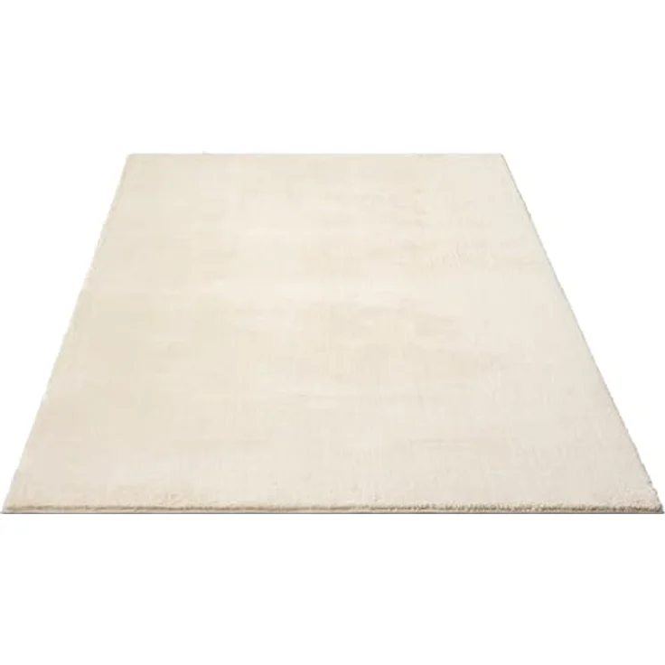 the carpet Relax kuscheliger Kurzflor Teppich, Anti-Rutsch Unterseite, Waschbar bis 30 Grad, Super Soft, Felloptik, Beige, 120x160 cm – Bild 5