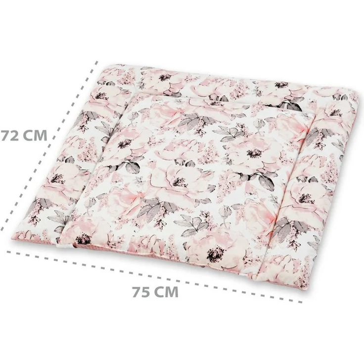 Wickelauflage für Babys 75x72 cm - Weiche Baumwolle, Abwaschbar - Wickelkommode & Wickeltischauflage Wilde Rose – Bild 2
