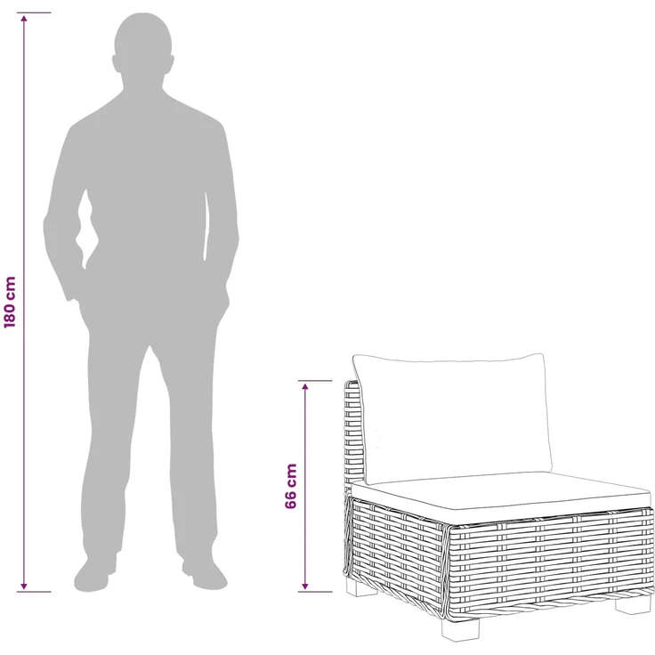 vidaXL 6 Stk. Rattan Lounge Set mit Kissen GENDT Naturrattan Natur 3429854 – Bild 12