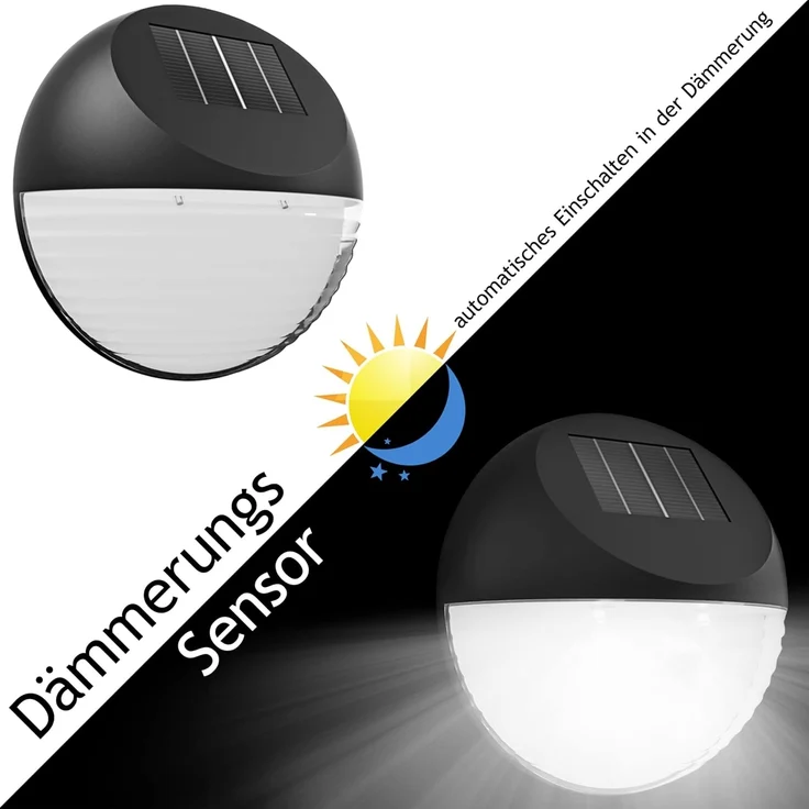 monzana LED Solarleuchte, Solarlampe, 6er Set Solarlampe Außen IP65 Hängend Garten Balkon Außenleuchte Zaun – Bild 3