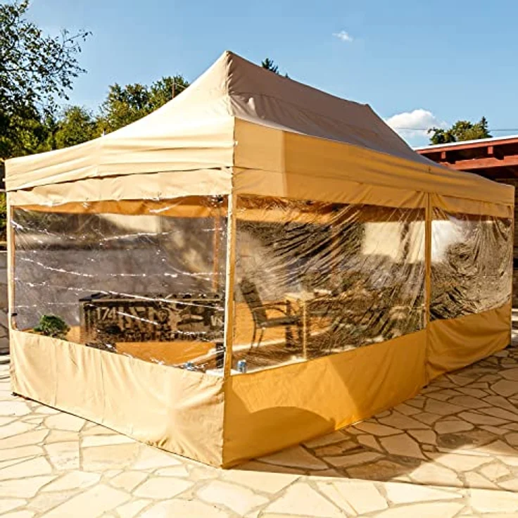 INSTENT® Faltpavillon, Aluminium / Polyester champagner, 3x6 m – Bild 8