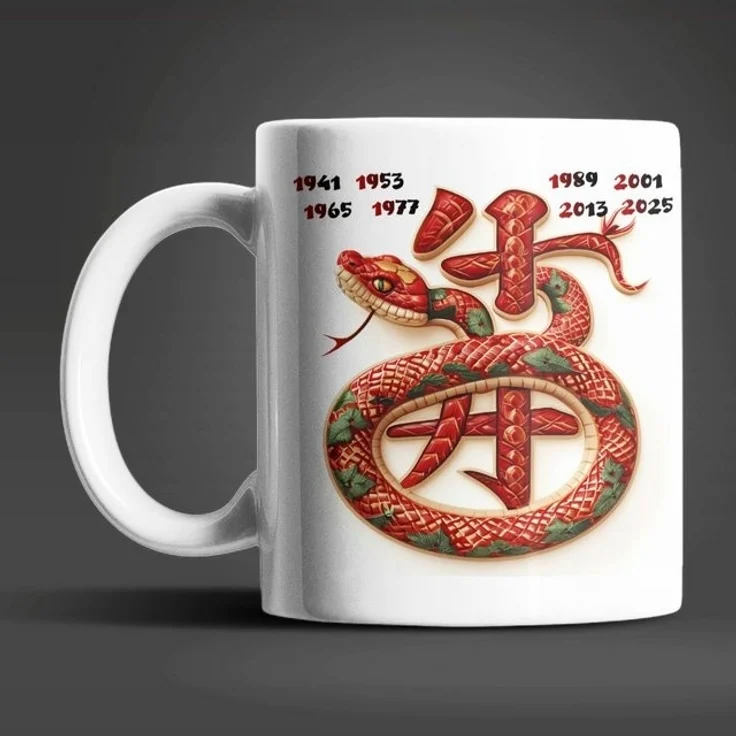 WS-Trend Tasse Schlange Chinesisches Jahres Sternzeichen Kaffeetasse Teetasse, Keramik – Bild 2