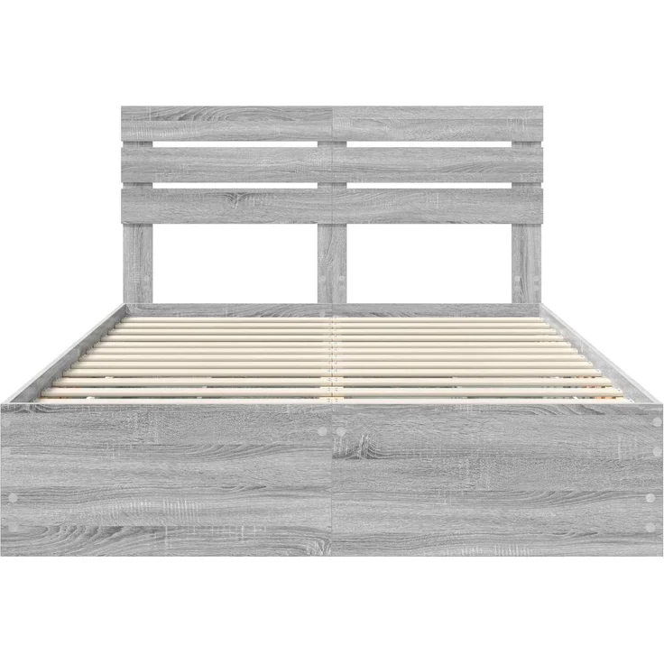 vidaXL Bettrahmen Graues Sonoma 150 x 200 cm Ingenieurs Holz 3411498 – Bild 7
