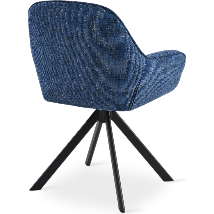 GOEURVANT 1370 Esszimmerstühle 2er-Set mit Armlehnen, 360° Drehbar, Chenille - Blau – Bild 5