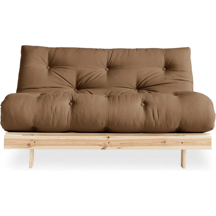 KARUP DESIGN ROOTS Futonsofa Gestell Unbehandelt Matratze Mocca