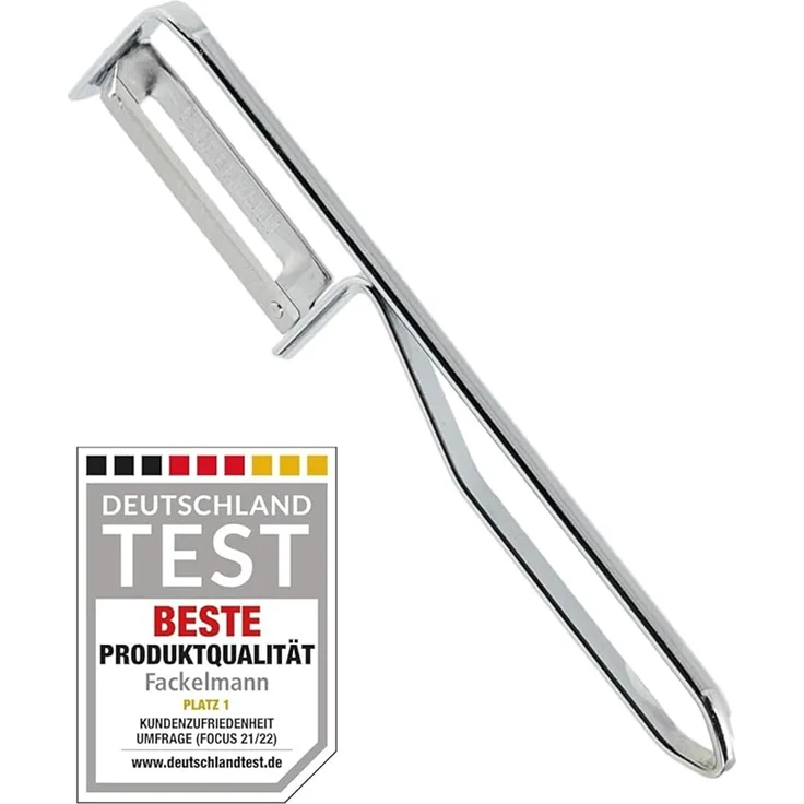 2 Stück Fackelmann - Universal-Sparschäler/Pendelschäler, ideal für Spargel, Obst und Gemüse, Edelstahl/Stahl - Silber – Bild 3