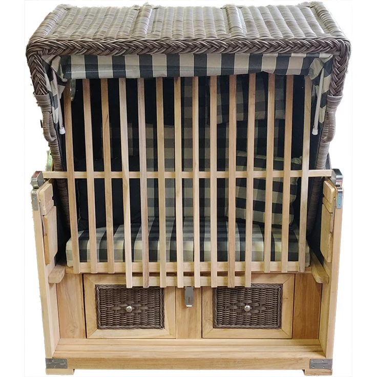 Strandkorb-King Schutzgitter Teak für 2 Sitzer 125cm – Bild 3