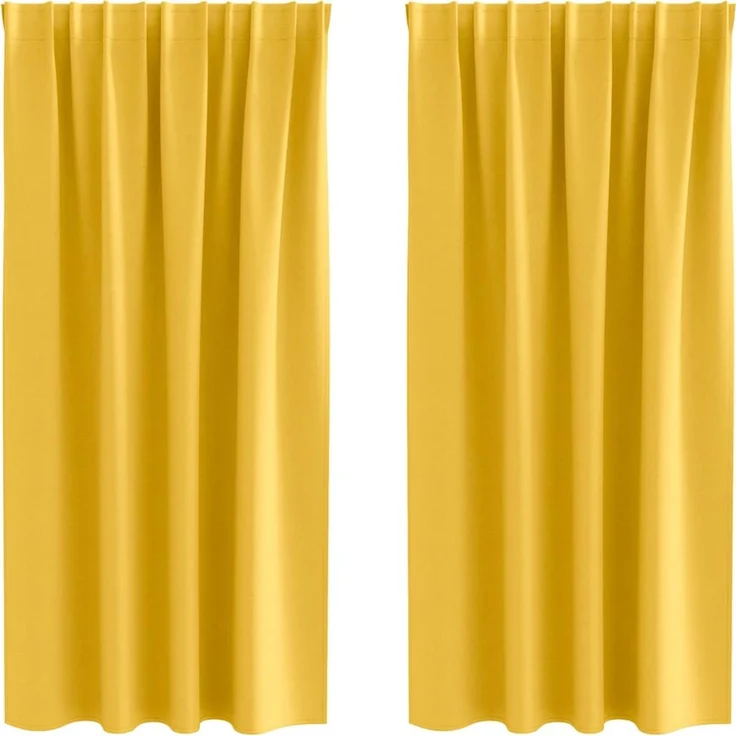 vidaXL Verdunkelungs-Vorhänge mit Ringen 2 stk. Senfgelb 175 x 140 cm 4107504 – Bild 2