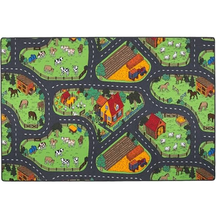 Snapstyle Kinder- und Spielteppich, 100% Polyamid, Bauernhof, 80x160 cm – Bild 9