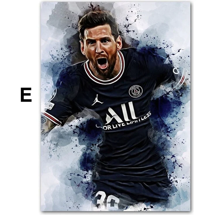 Poster Fußballspieler Lionell Messi & Christiano Ronaldo Tor Jubel als Deko Print ohne Rahmen - E / 30 x 40 cm