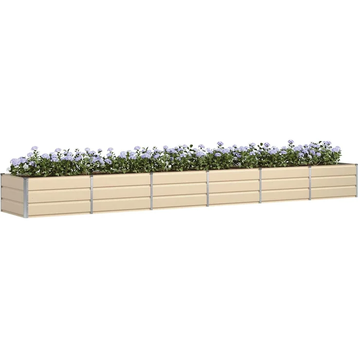 vidaXL Pflanzkübel Elfenbein 480 x 80 x 45 cm Stahl 42018096 – Bild 3