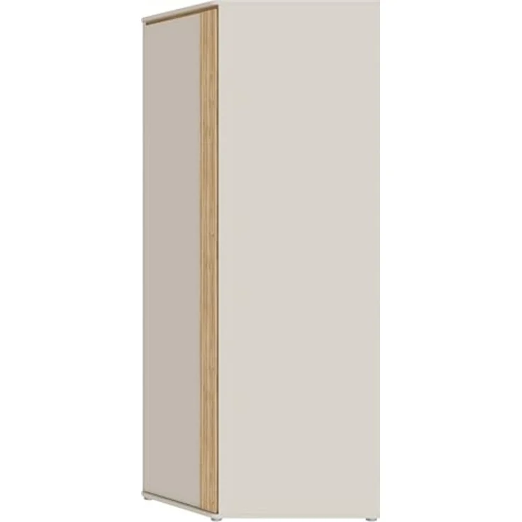 Forte WEXLIN Eckkleiderschrank 90 95, moderner Kleiderschrank mit Schranktür, Kinder- und Jugendzimmer, Kaschmir|Beige|Mauvella Eiche Holzdekor, 92,2 cm breit x 193,7 cm hoch x 92,2 cm tief – Bild 3