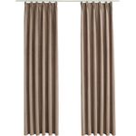 vidaXL Verdunkelungsvorhänge mit Haken 2 Stk. Taupe 140x175 cm 134479
