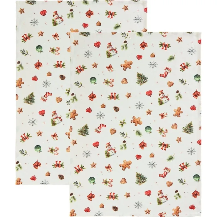 Erwin Müller Geschirrtuch Geschirrtuch "Noel" 2er-Pack, Baumwolle Motiv