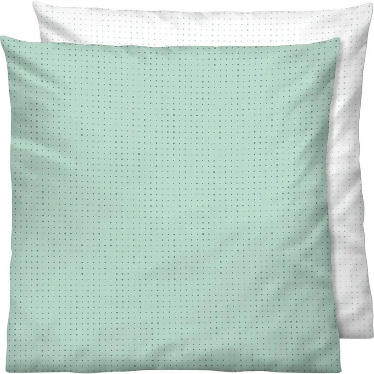 biberna 0636047 Mako-Satin Bettwäsche PUNKTE - MIX & MATCH, mint, 1x 80x80 cm – Bild 1