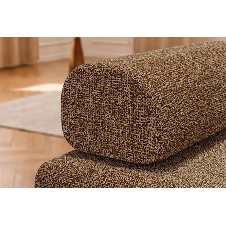 Cabrio-Chaiselongue aus braunem Tweed – Bild 2