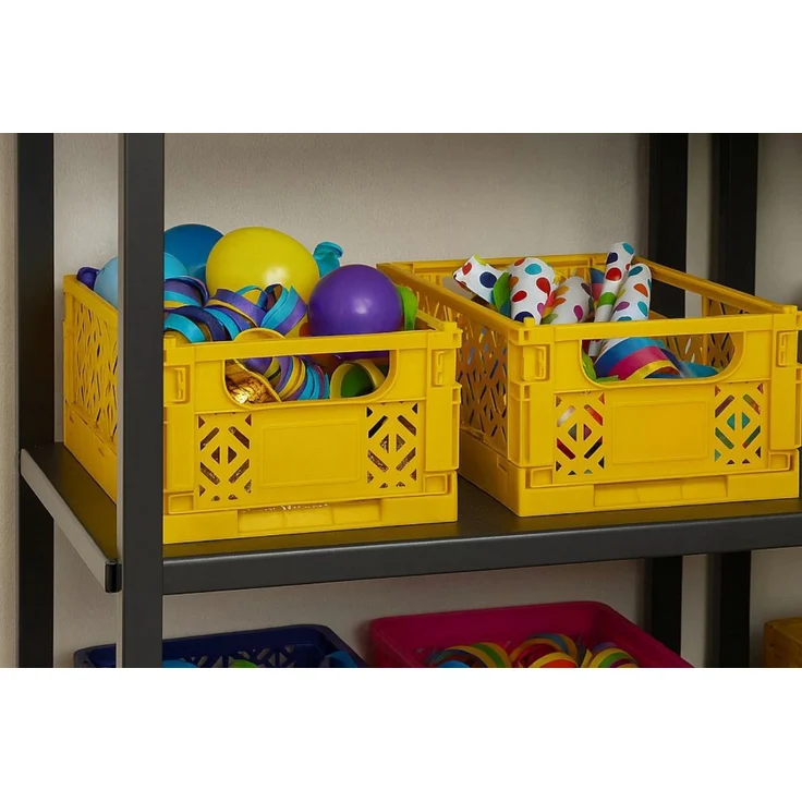 Koopman Klappbox Transportbox Kleinteilebox Faltbox 25x16x10cm 2 er Set, Grün, Faltbar, Kunststoff, Tragegriffe, Stabil – Bild 2