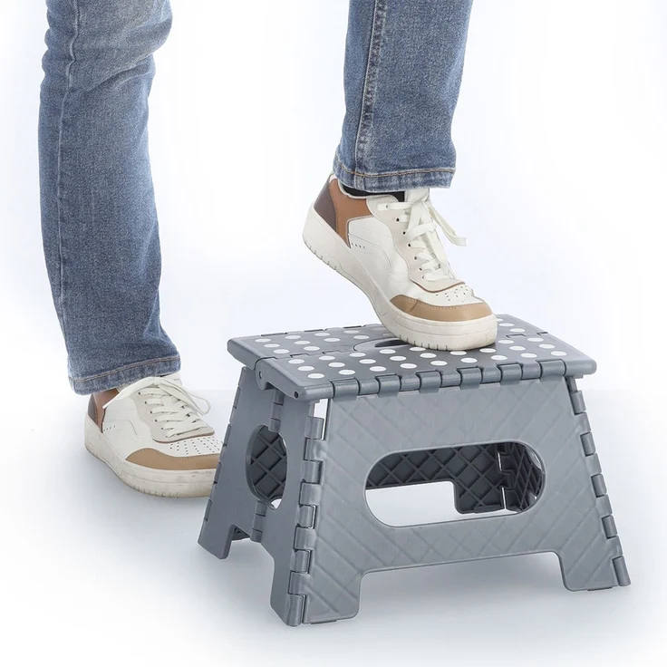 ZELLER Klapphocker 13031 aus Kunststoff, anthrazit / Tritt / Klappstiege – Bild 6