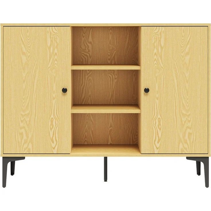 SONNI Sideboard Eichenfarbenes Sideboard, Schließfach mit großem Fassungsvermögen – Bild 1