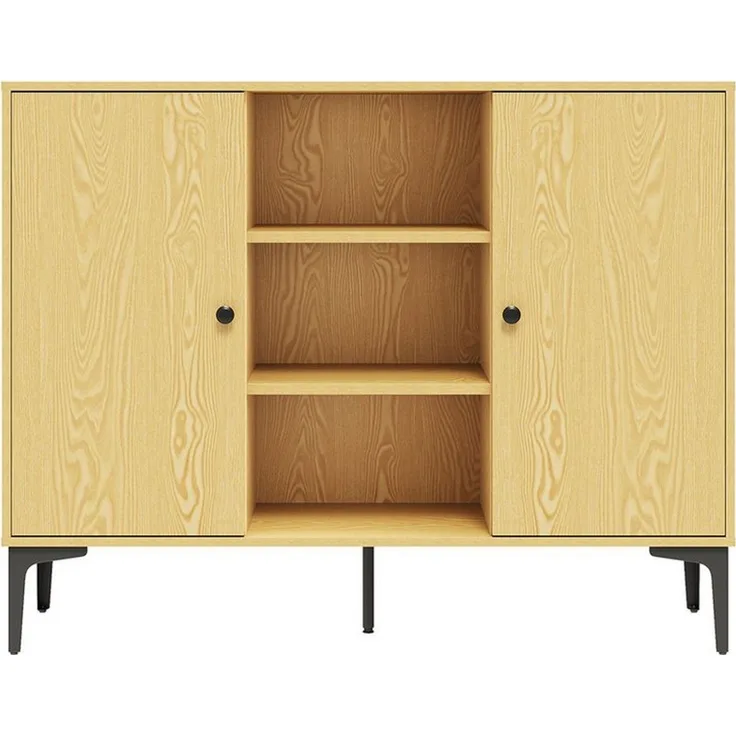 SONNI Sideboard Eichenfarbenes Sideboard, Schließfach mit großem Fassungsvermögen