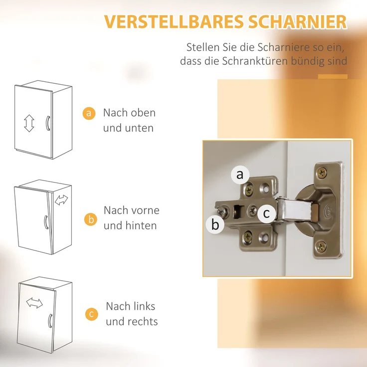 Küchenschrank Küchenbuffet Hochschrank mit 2 Regalen und 2 Schränken mit verstellbaren Regalböden Mikrowellenregal Anti-Kipp-Gurt--Weiß--70x40x170cm--YOUDENOVA – Bild 6
