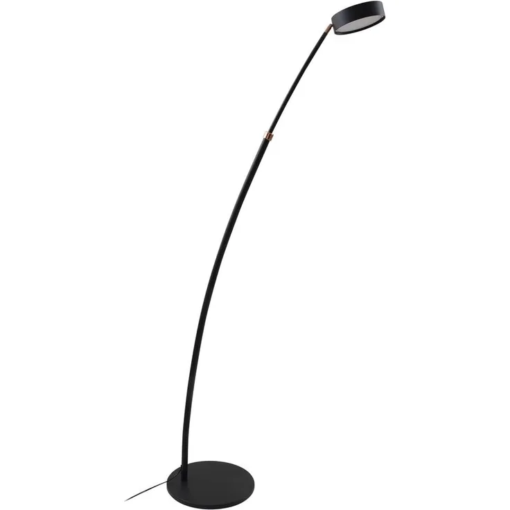 Lucande Bogenlampe Boga, LED, Metall, Schwarz warmweiß IP20, LED 23 W gesamt, warmweiß