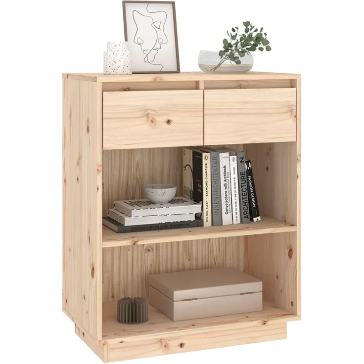Beistellschrank, Büroschrank, Sideboard 60 x 34 x 75 cm Massivholz Kiefer – Bild 4
