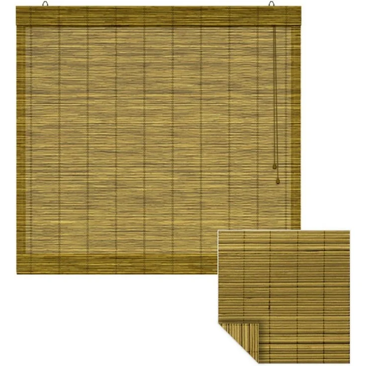 Victoria M. Raffrollo Bambus-Raffrollo, 40x130 cm, braun, mit Hakenaufhängung, ohne Bohren, freihängend, zum Schrauben, Bambus – Bild 1