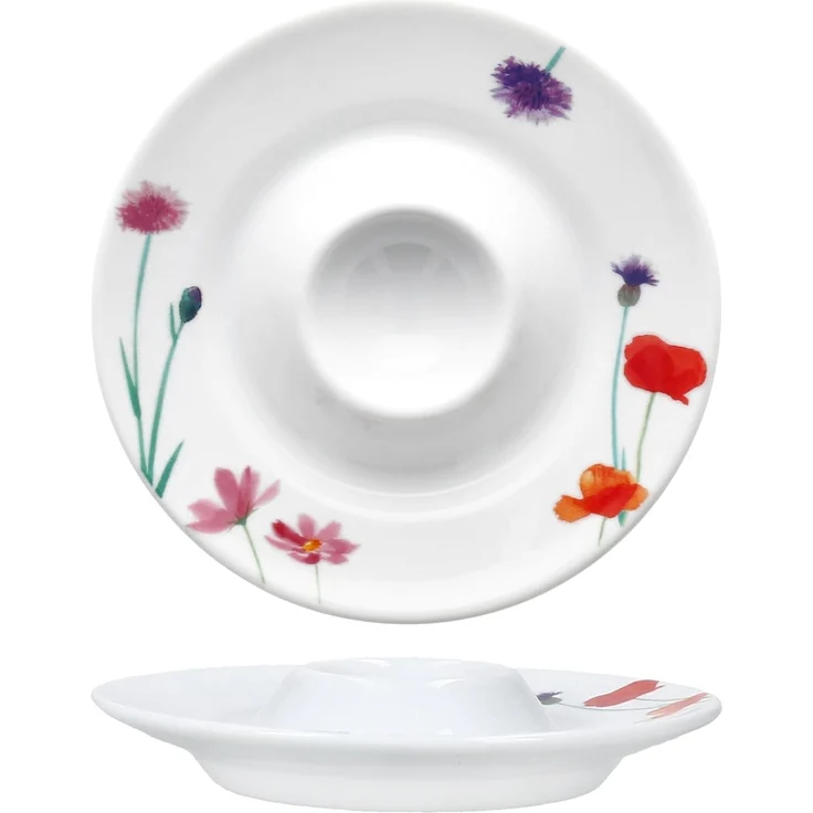 MamboCat Eierbecher 6x Marie Eierbecher mit Ablage weiß Blumen bunt Porzellan 6 Personen – Bild 4