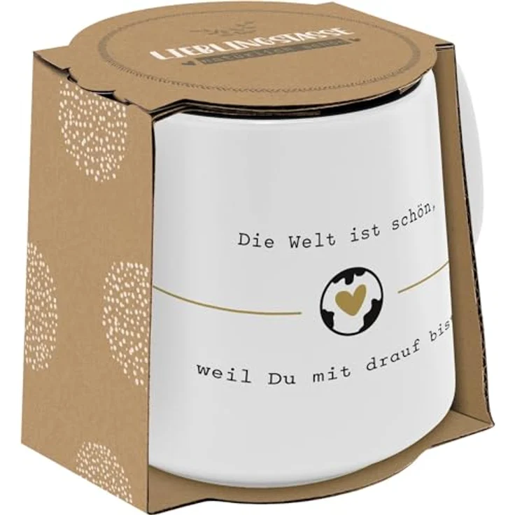GRUSS & CO Tasse konisch "Welt" | Steinzeug, 43 cl, mehrfarbig | Geschenk Freunde, Geburtstag, Ostern | 48994 – Bild 4