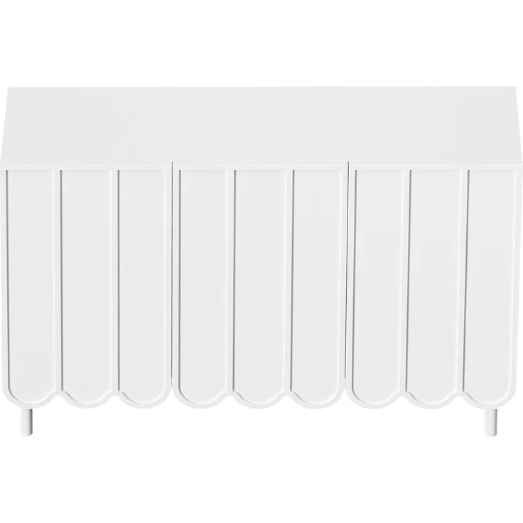 DESVIAE Sideboard mit Rebound-Türen und verstellbaren Böden 120x80x35 cm MDF Weiß – Bild 8